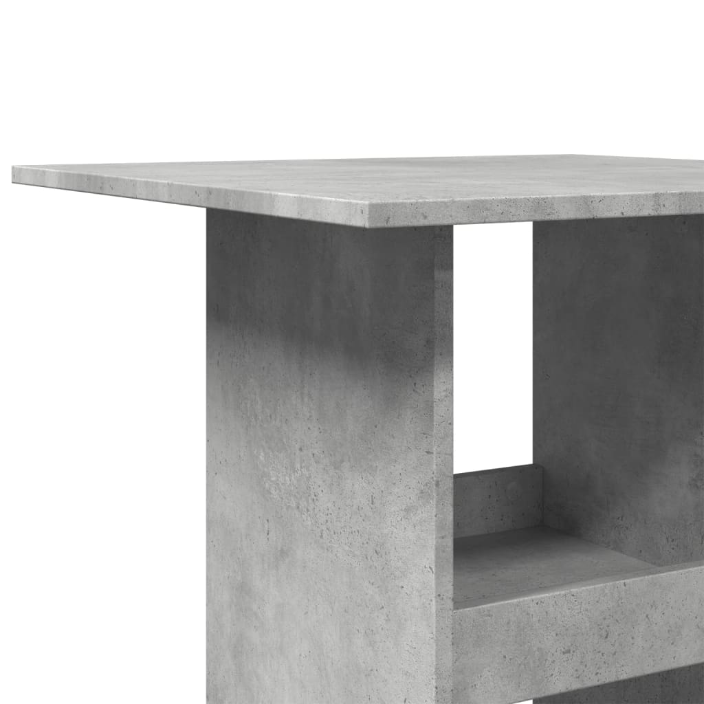 Τραπέζι Μπαρ με Ράφια Γκρι Σκυρ. 60x60x102 εκ. Επεξεργ. Ξύλο