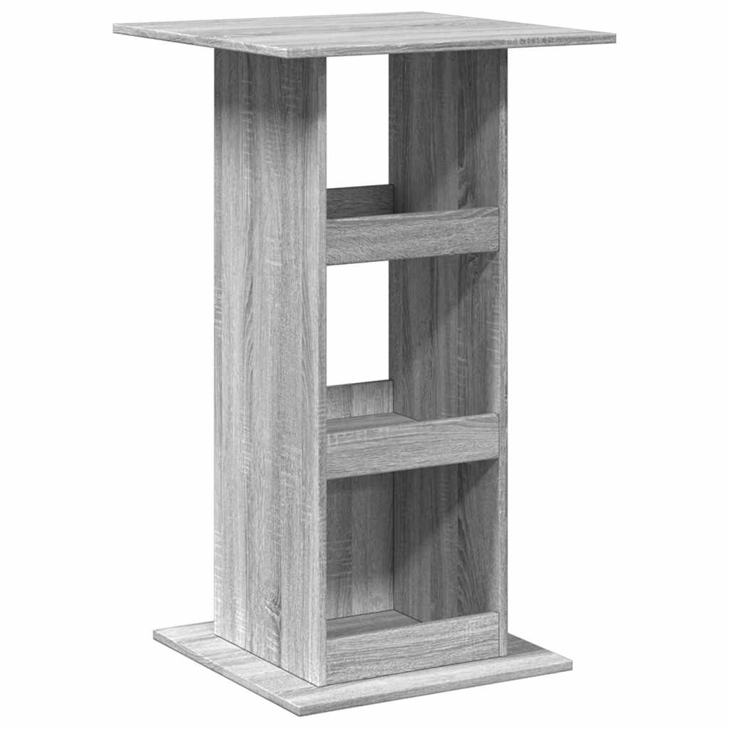 Τραπέζι Μπαρ με Ράφια Γκρι Sonoma 60x60x102 εκ. Επεξ. Ξύλο