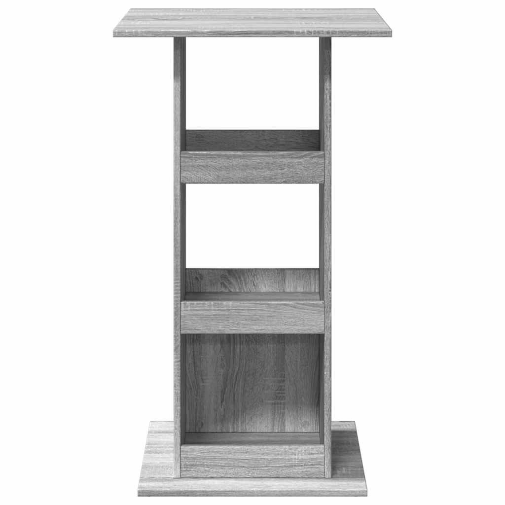 Τραπέζι Μπαρ με Ράφια Γκρι Sonoma 60x60x102 εκ. Επεξ. Ξύλο