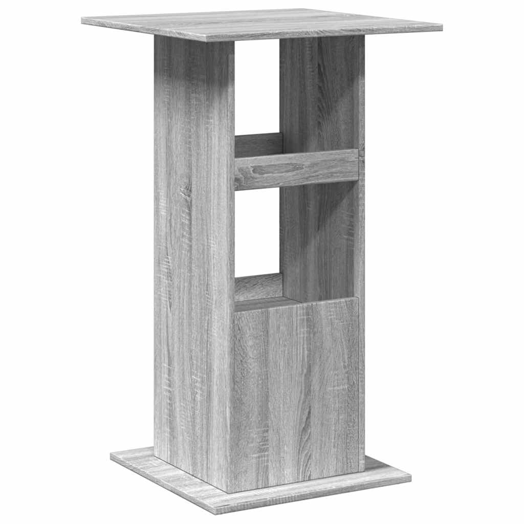 Τραπέζι Μπαρ με Ράφια Γκρι Sonoma 60x60x102 εκ. Επεξ. Ξύλο