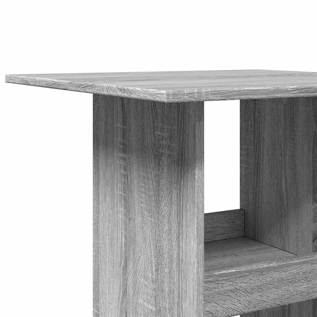 Τραπέζι Μπαρ με Ράφια Γκρι Sonoma 60x60x102 εκ. Επεξ. Ξύλο