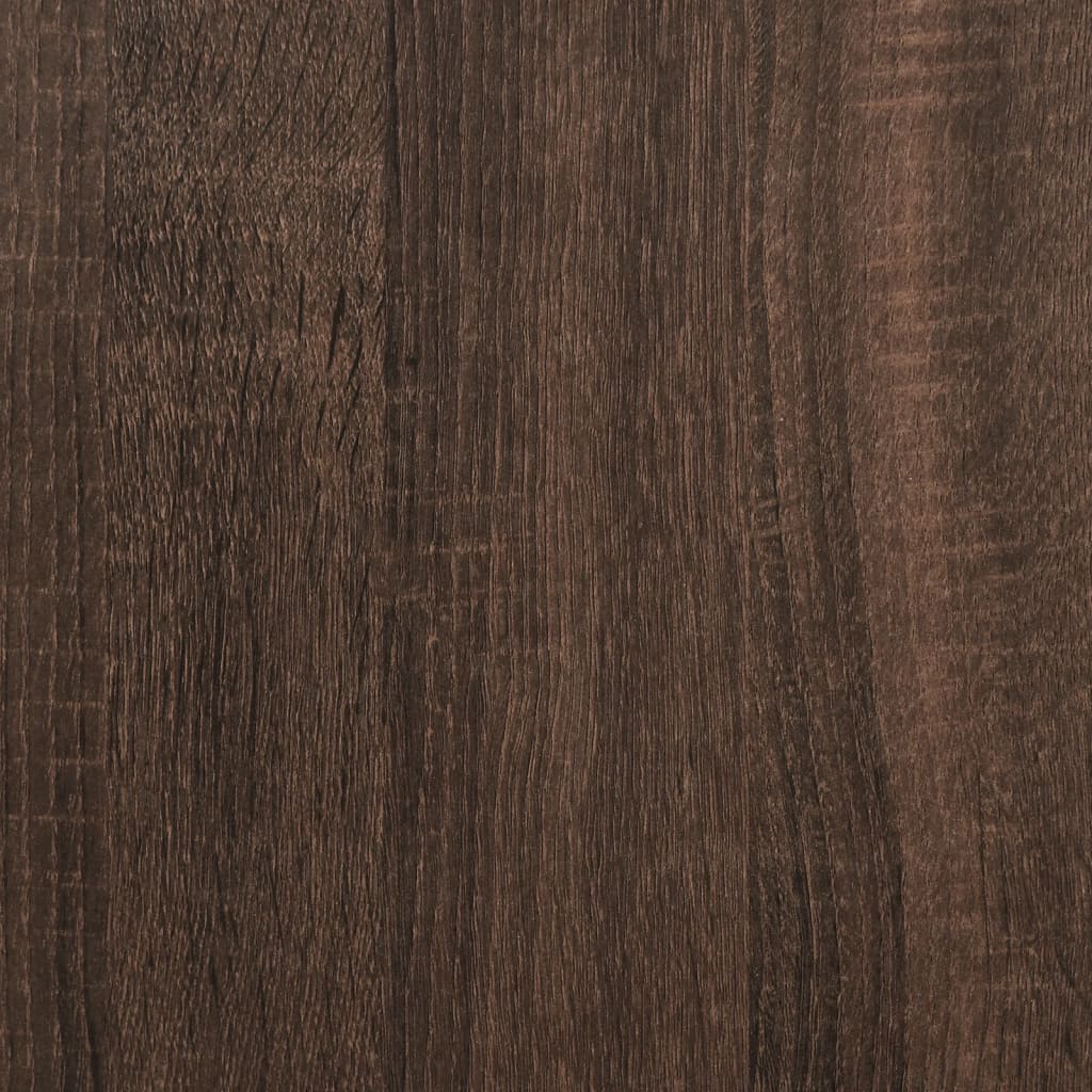 Τραπέζι Μπαρ με Ράφια Καφέ Δρυς 60x60x102 εκ. Επεξεργ. Ξύλο