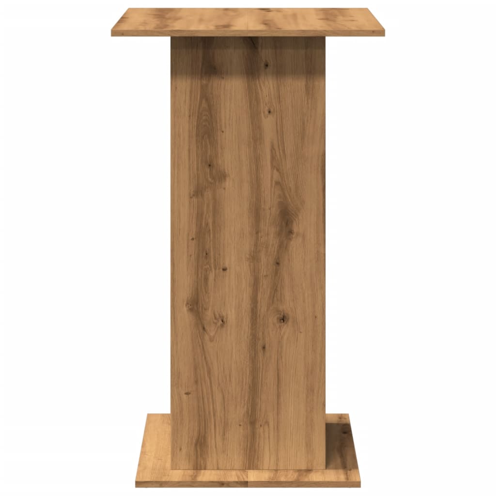 Τραπέζι Μπαρ με Ράφια Αρτισιανή Δρυς 60x60x102εκ. Επεξεργ. Ξύλο