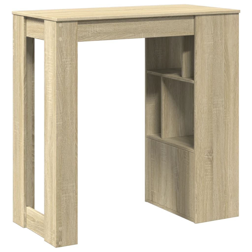 Τραπέζι Μπαρ με Ράφια Sonoma Δρυς 102x50x103,5εκ Επεξ. Ξύλο
