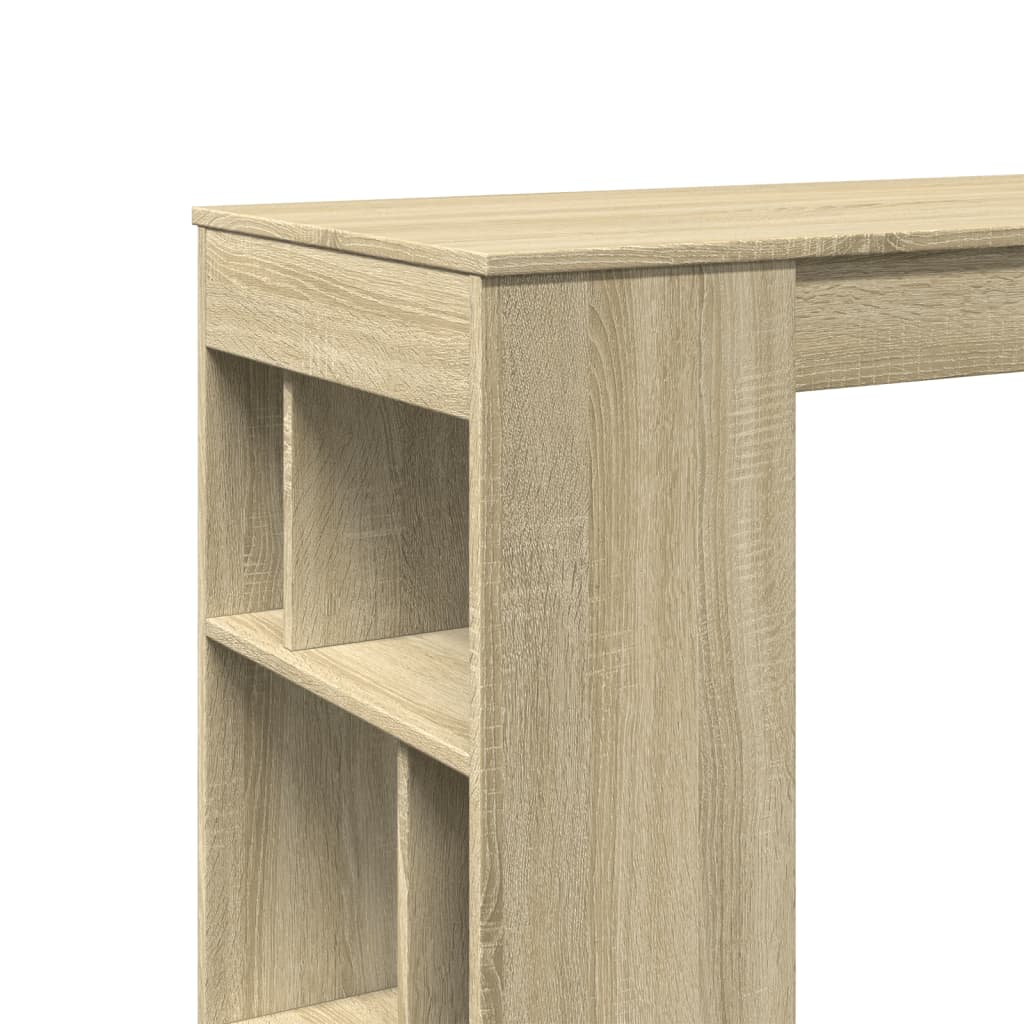 Τραπέζι Μπαρ με Ράφια Sonoma Δρυς 102x50x103,5εκ Επεξ. Ξύλο