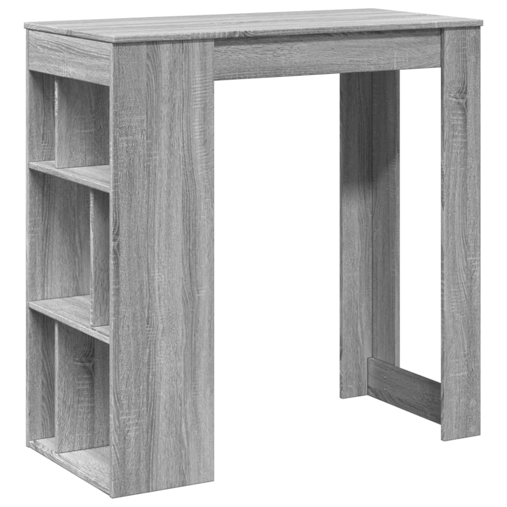 Τραπέζι Μπαρ με Ράφια Γκρι Sonoma 102x50x103,5εκ. Επεξεργ. Ξύλο