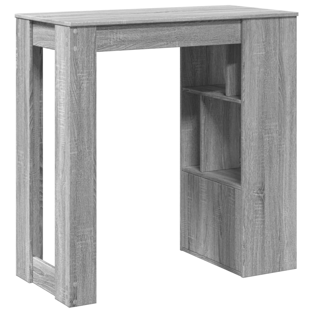 Τραπέζι Μπαρ με Ράφια Γκρι Sonoma 102x50x103,5εκ. Επεξεργ. Ξύλο