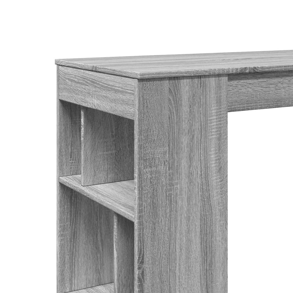 Τραπέζι Μπαρ με Ράφια Γκρι Sonoma 102x50x103,5εκ. Επεξεργ. Ξύλο
