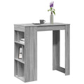 Τραπέζι Μπαρ με Ράφια Γκρι Sonoma 102x50x103,5εκ. Επεξεργ. Ξύλο
