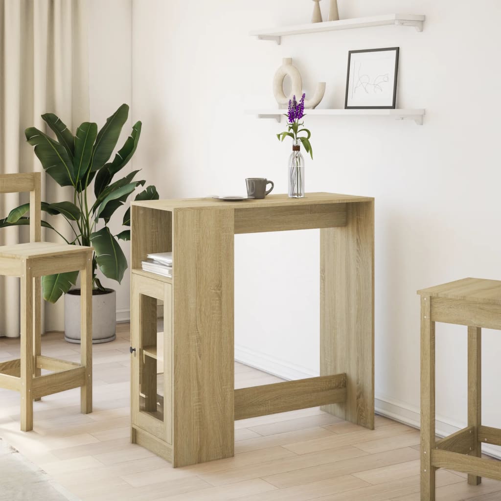 Τραπέζι Μπαρ με Ράγες Sonoma Δρυς 101x40x103,5 εκ Επεξεργ. Ξύλο