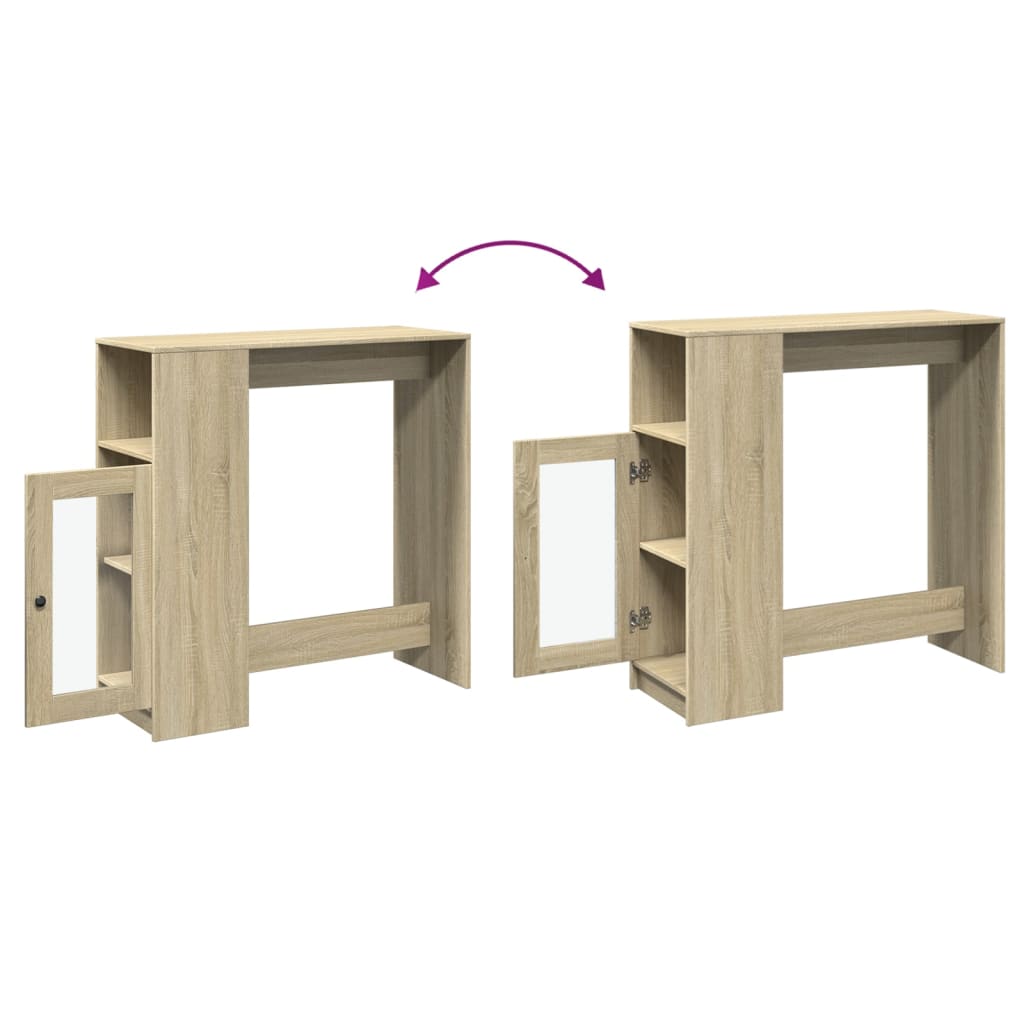 Τραπέζι Μπαρ με Ράγες Sonoma Δρυς 101x40x103,5 εκ Επεξεργ. Ξύλο