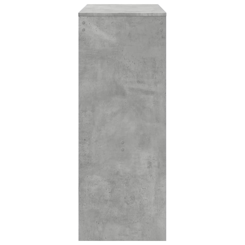 Τραπέζι Μπαρ με Ράφια Γκρι Σκυρ. 90x40x103,5 εκ Επεξεργ. Ξύλο