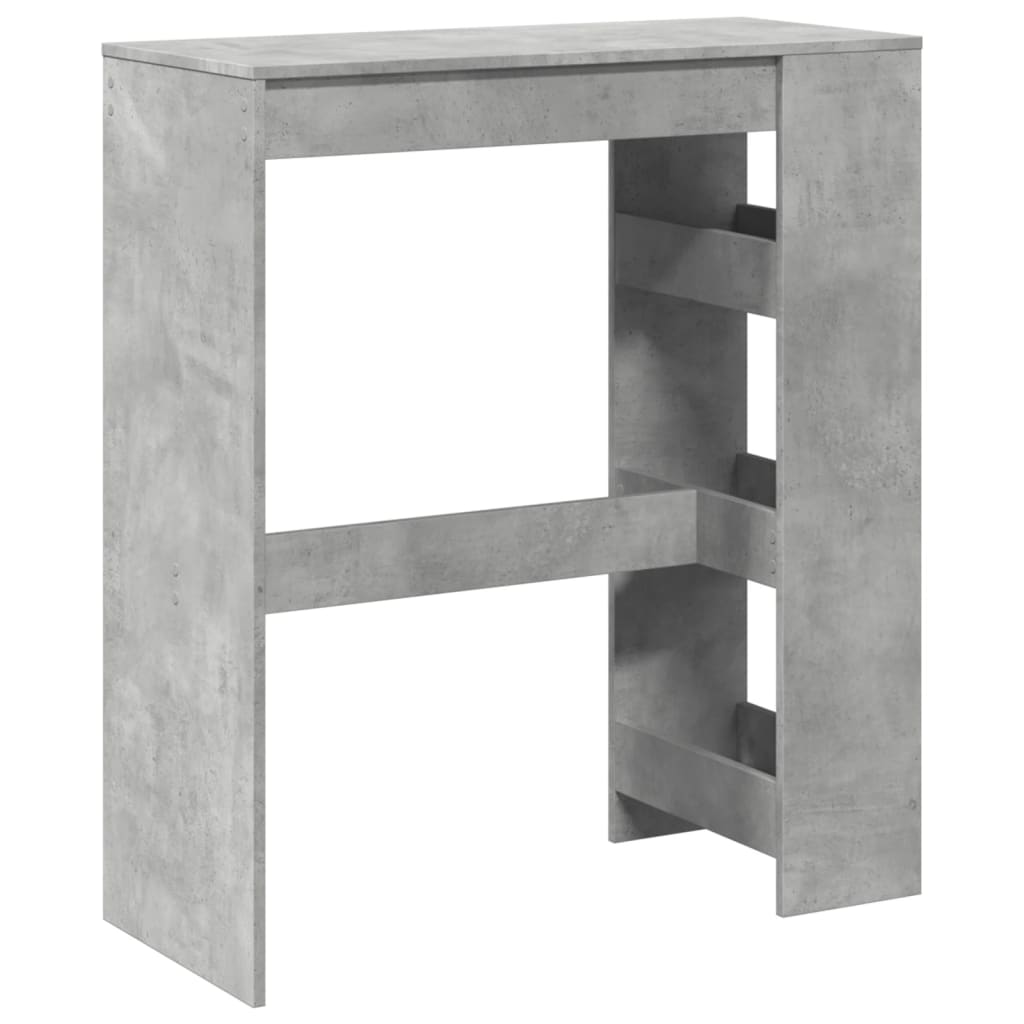 Τραπέζι Μπαρ με Ράφια Γκρι Σκυρ. 90x40x103,5 εκ Επεξεργ. Ξύλο