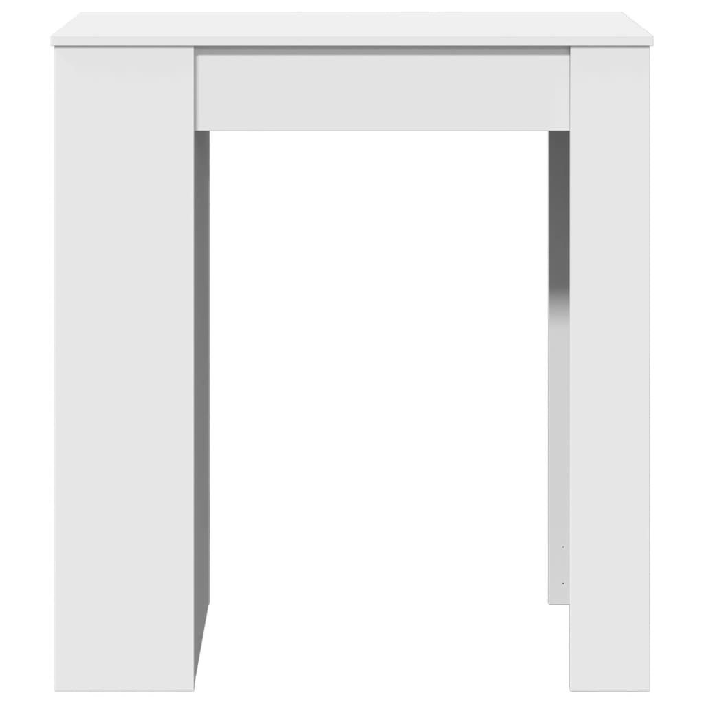 Τραπέζι Μπαρ με Ράφια Λευκό 95x47x103,5 εκ. Επεξεργ. Ξύλο