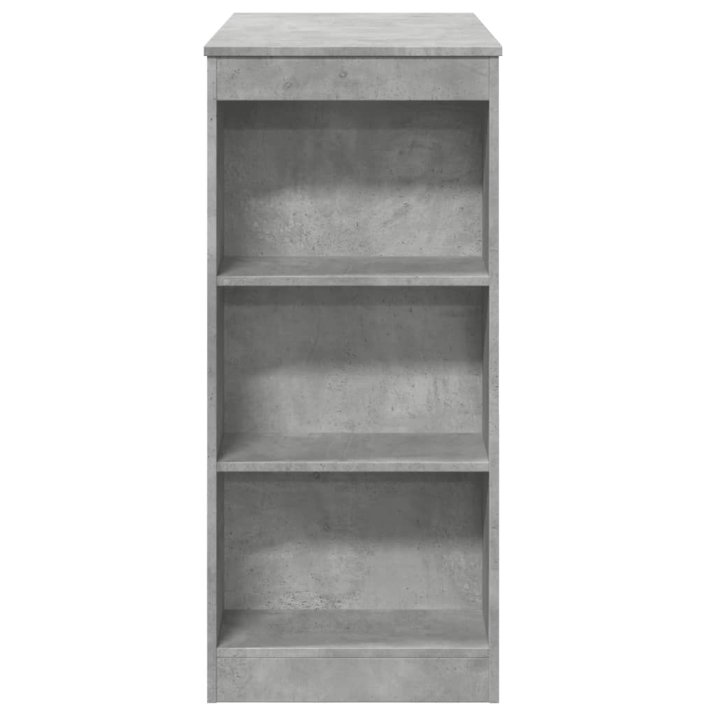 Τραπέζι Μπαρ με Ράφια Γκρι Σκυρ. 95x47x103,5 εκ Επεξεργ. Ξύλο