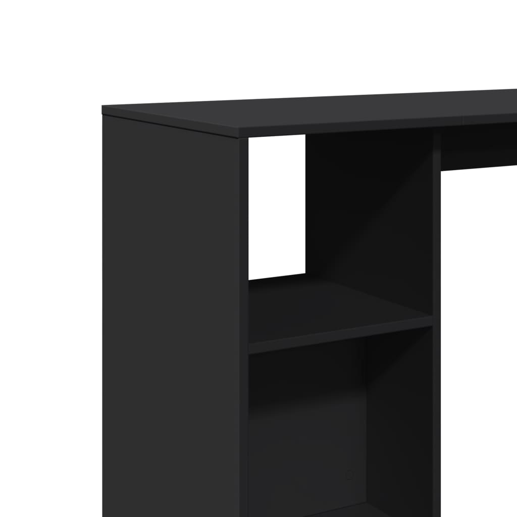 Τραπέζι Κονσόλα με Ράφι Μαύρο 124x46x103,5 εκ. Επεξεργ. Ξύλο