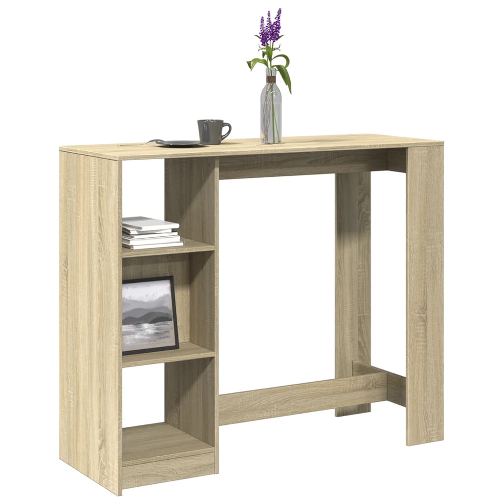Τραπέζι Κονσόλα με Ράφι Sonoma Δρυς 124x46x103,5 εκ Επεξ. Ξύλο