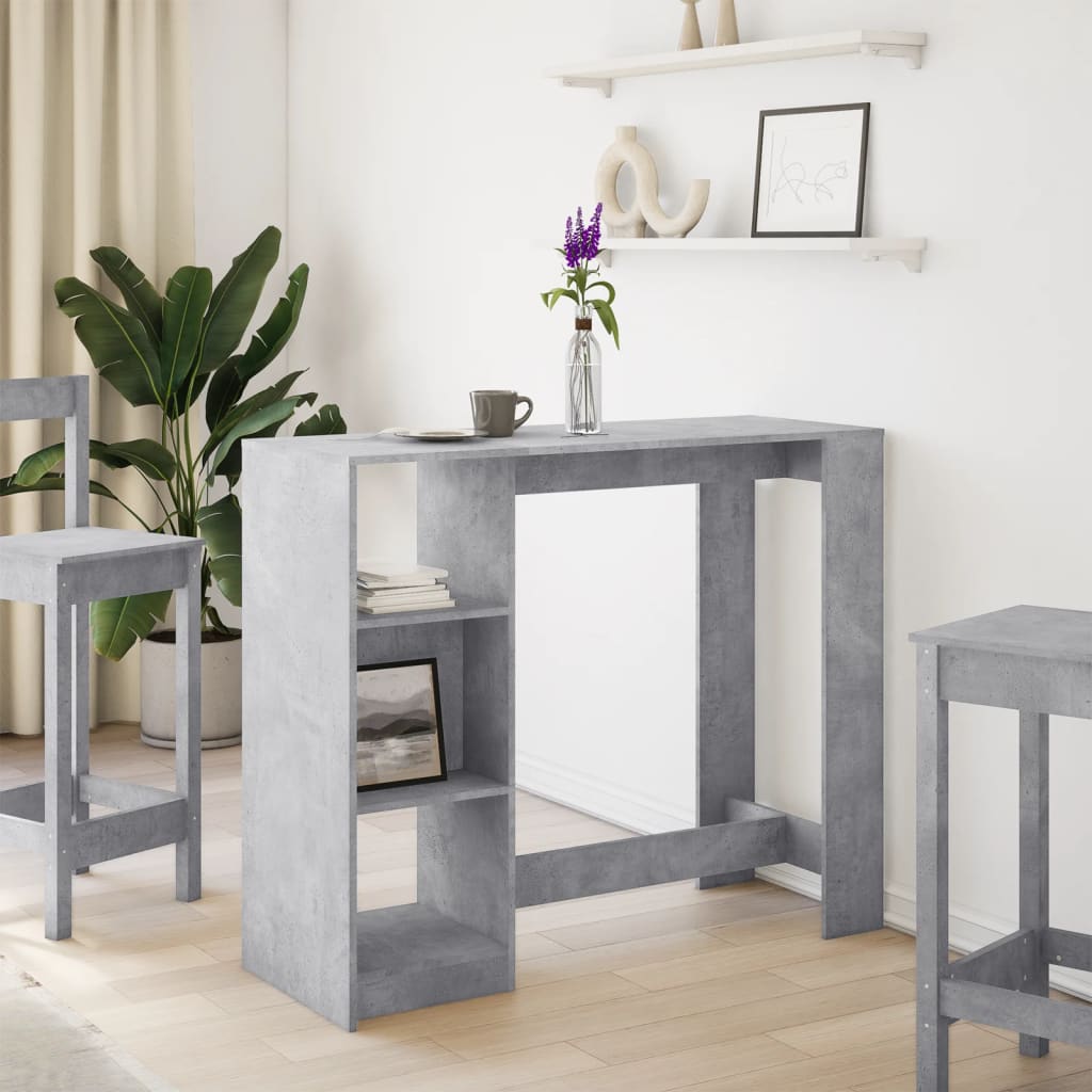 Τραπέζι Κονσόλα με Ράφι Γκρι Σκυρ 124x46x103,5εκ. Επεξεργ. Ξύλο