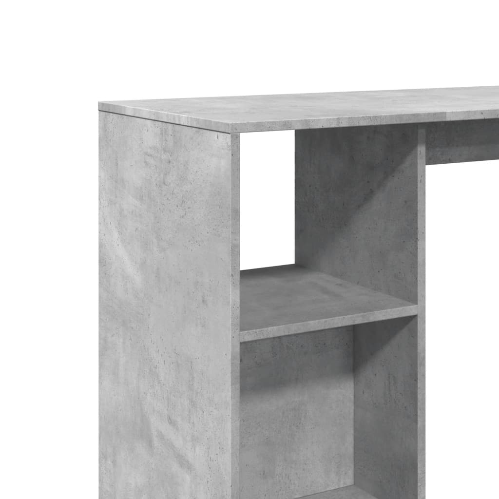 Τραπέζι Κονσόλα με Ράφι Γκρι Σκυρ 124x46x103,5εκ. Επεξεργ. Ξύλο