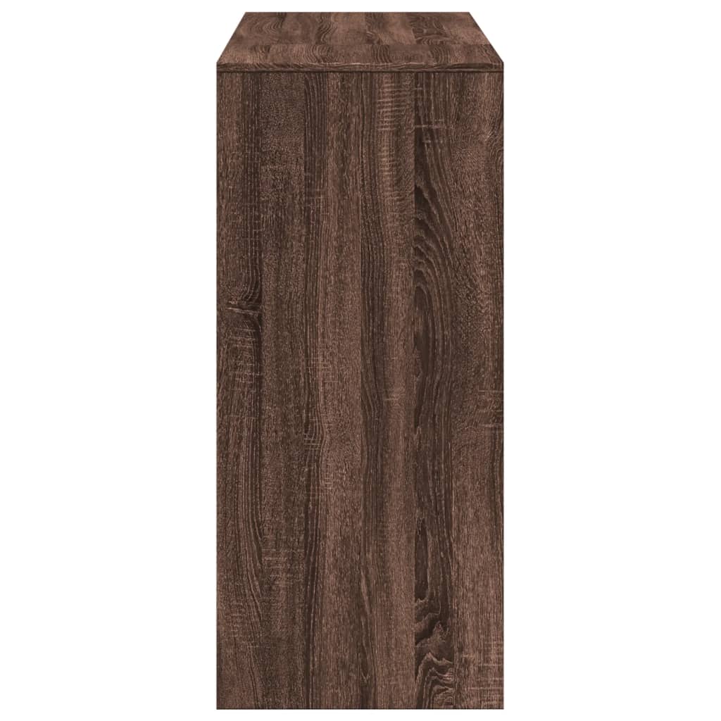 Τραπέζι Κονσόλα με Ράφι Καφέ Δρυς 124x46x103,5εκ. Επεξεργ. Ξύλο