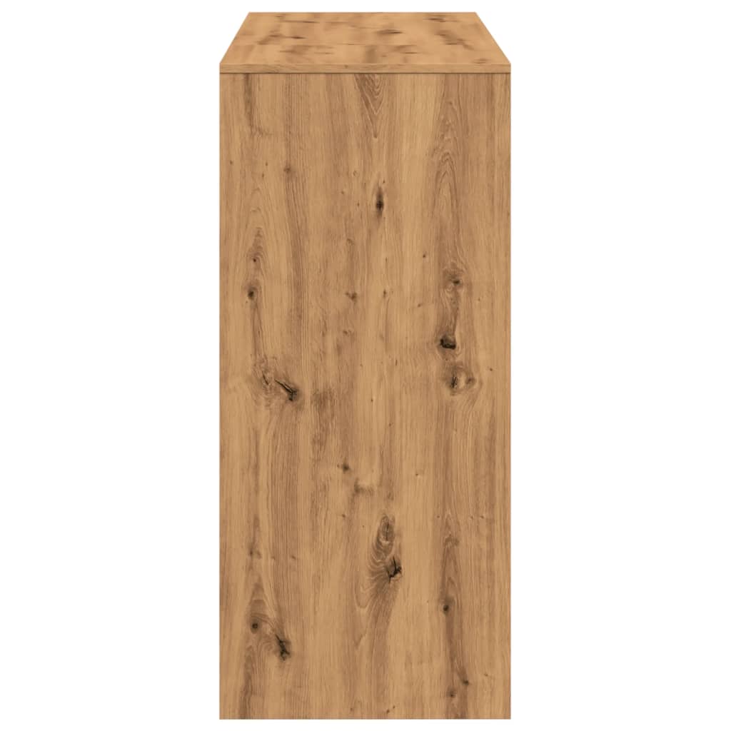 Τραπέζι Κονσόλα με Ράφι Καφέ Δρυς 124x46x103,5εκ. Επεξεργ. Ξύλο