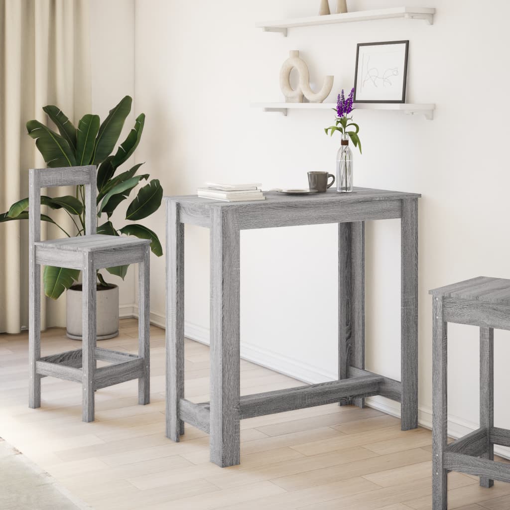Τραπέζι Μπαρ Γκρι Sonoma 102x50x103,5εκ. Επεξεργ. Ξύλο