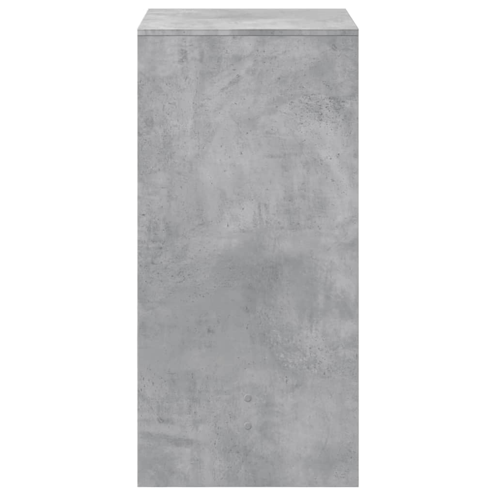 Τραπέζι Μπαρ Γκρι Σκυροδέματος 51x50x103,5 εκ. Επεξ. Ξύλο
