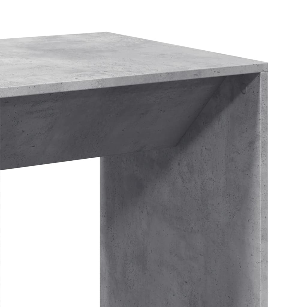 Τραπέζι Μπαρ Γκρι Σκυροδέματος 51x50x103,5 εκ. Επεξ. Ξύλο