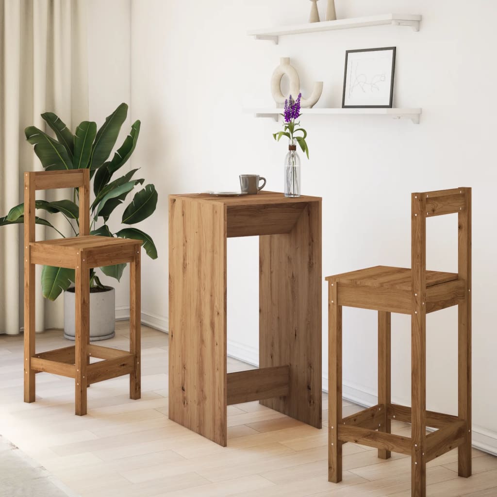 Τραπέζι Μπαρ Αρτισιανή Δρυς 51x50x103,5 εκ. Επεξ. Ξύλο