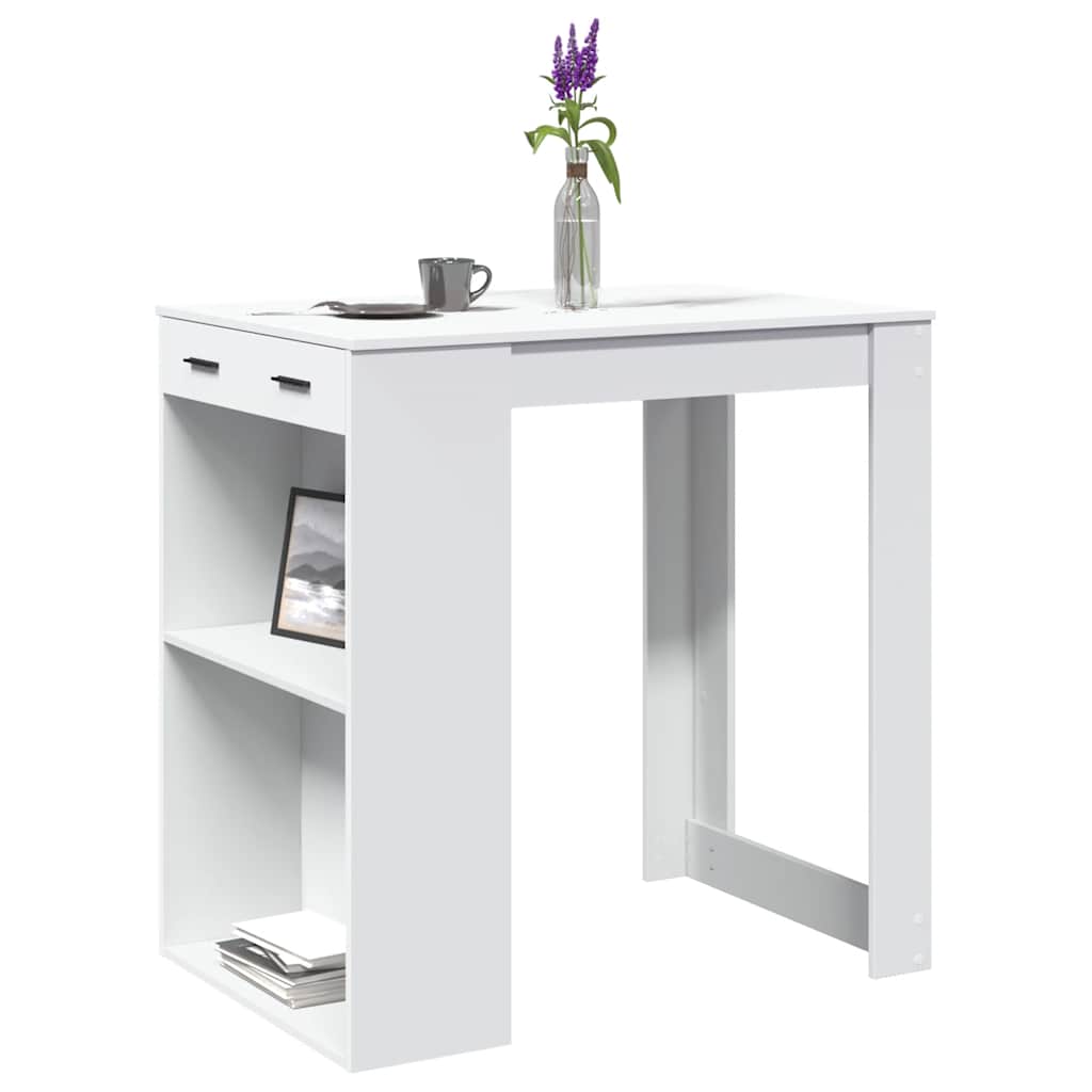Τραπέζι Μπαρ Λευκό 102x70x103,5εκ. Επεξεργ. Ξύλο