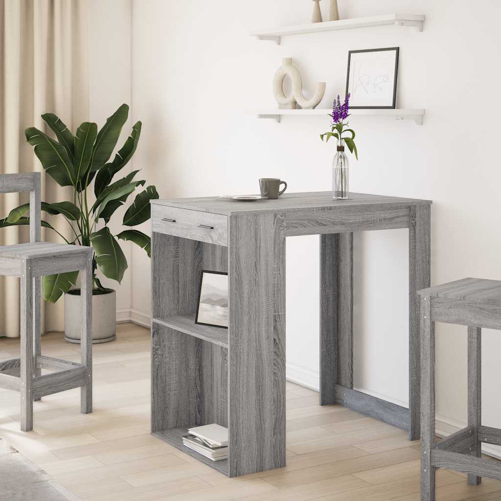 Τραπέζι Μπαρ Γκρι Sonoma 102x70x103,5 εκ. Επεξεργ. Ξύλο