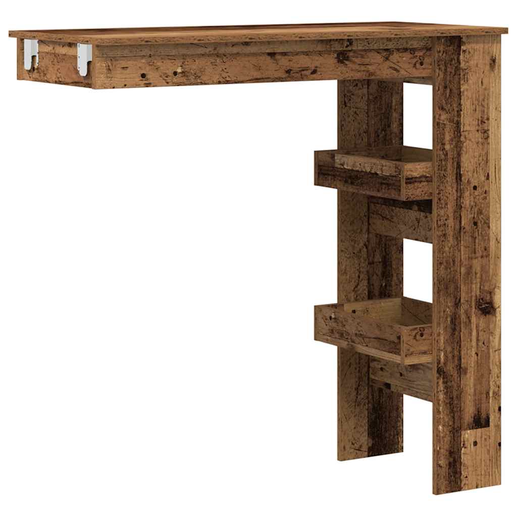 Επιτοίχιος Μπαρ Τραπέζι Παλιό Ξύλο 102x45x103,5 cm