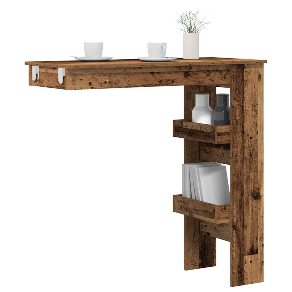 Επιτοίχιος Μπαρ Τραπέζι Παλιό Ξύλο 102x45x103,5 cm