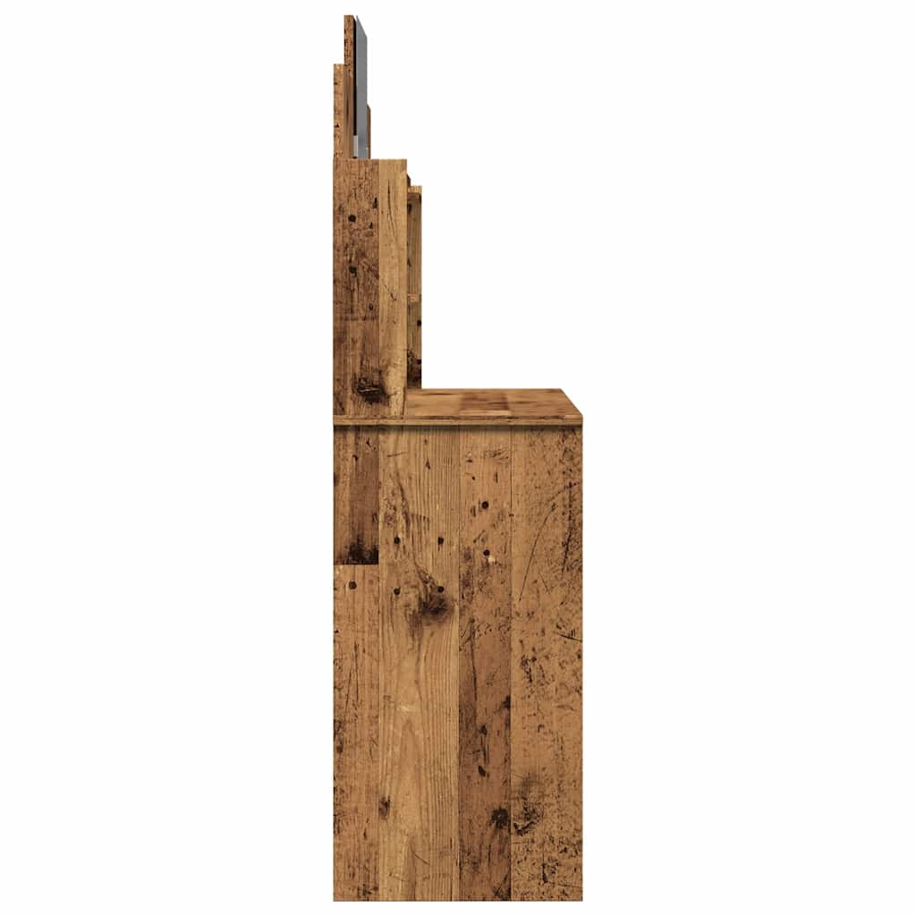 Κομοδίνο με καθρέφτη Παλιό ξύλο 96x39x142 cm