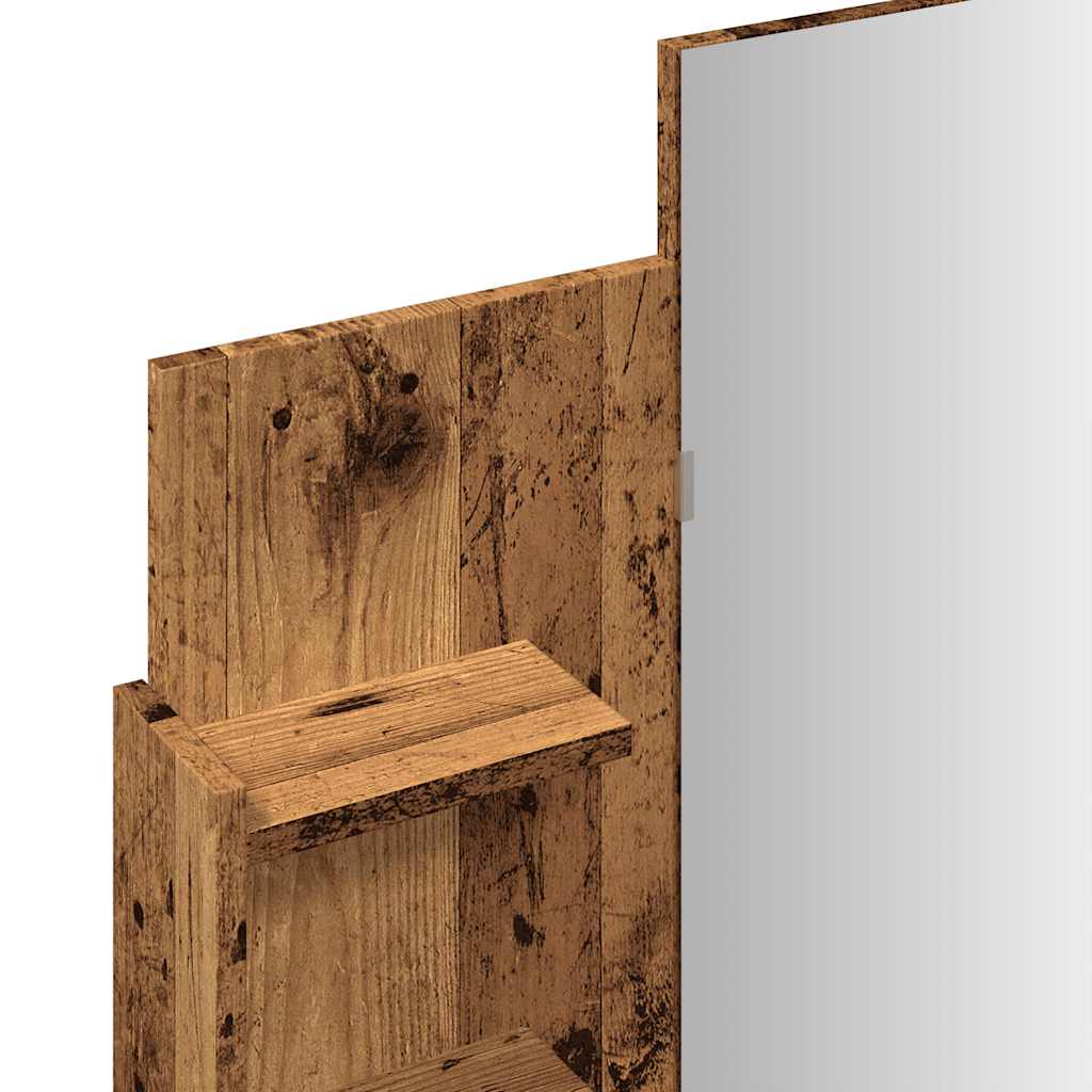 Κομοδίνο με καθρέφτη Παλιό ξύλο 96x39x142 cm