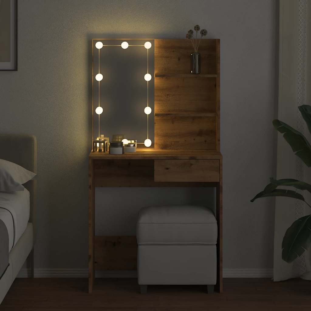 Κομοδίνο με LED Artisan Oak 74,5x40x141 cm
