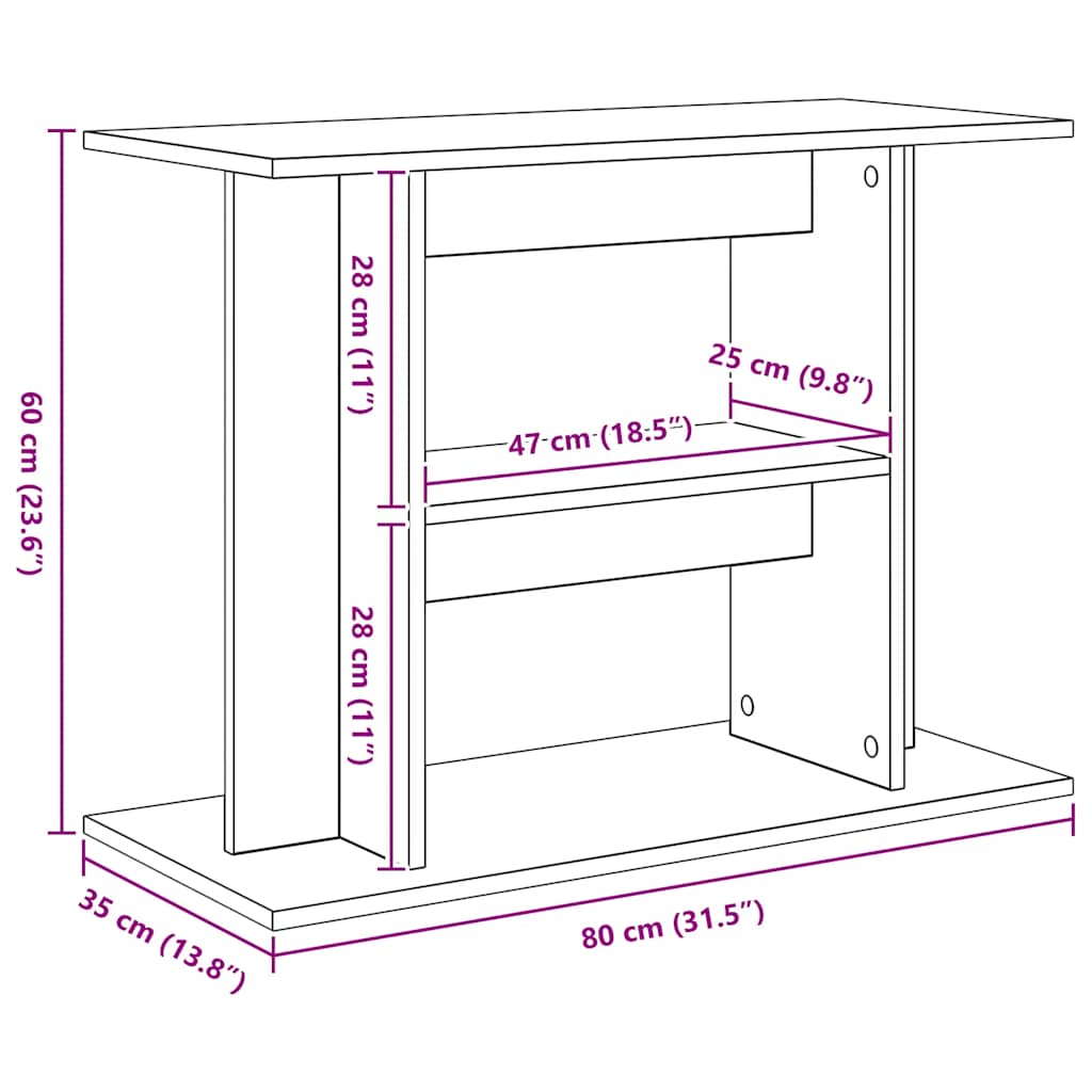 Βάση Ενυδρείου Artisan Δρυς 80x35x60 εκ. από Τεχνητό Ξύλο