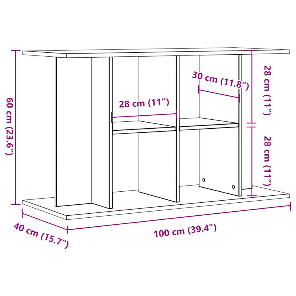 Βάση ενυδρείου Παλιό ξύλο 100x40x60 cm Κατασκευασμένο ξύλο