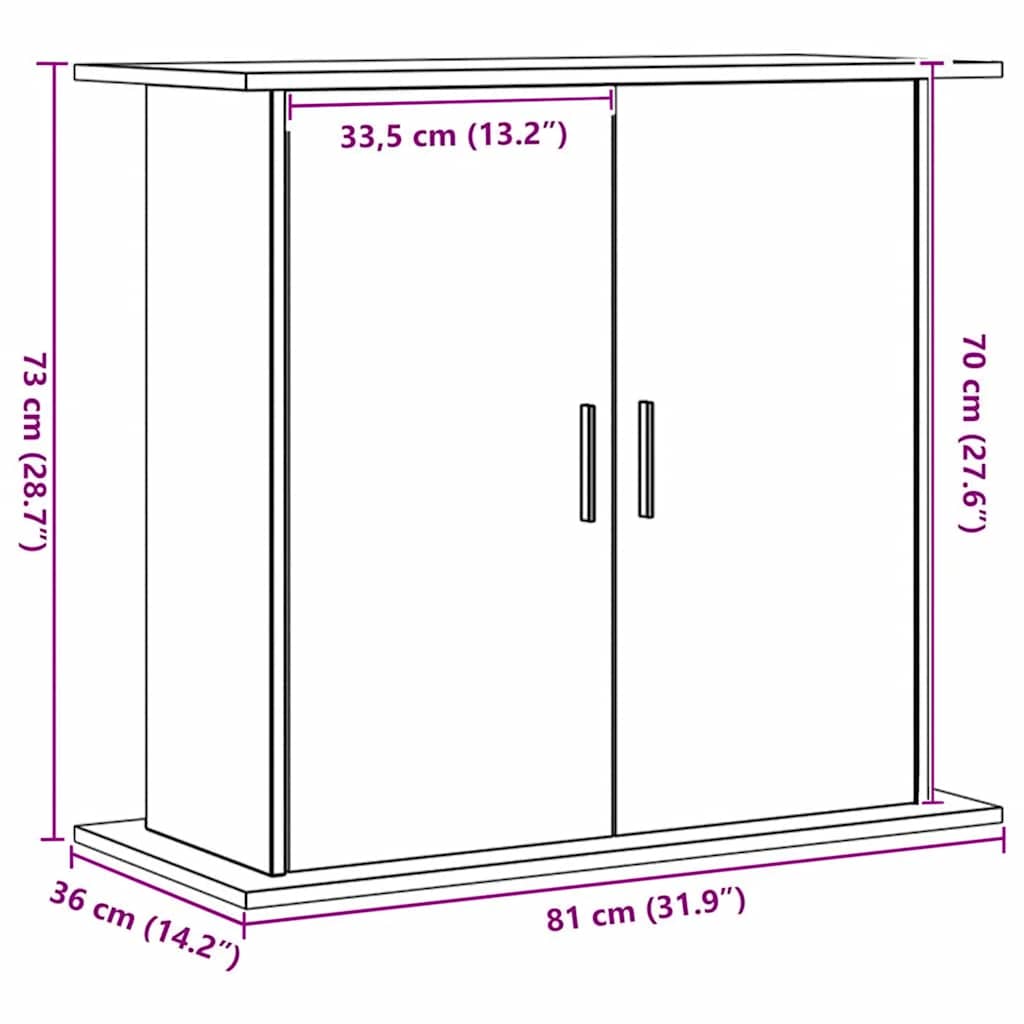 Βάση Ενυδρείου Artisan Δρυς 81x36x73 εκ. από Τεχνητό Ξύλο