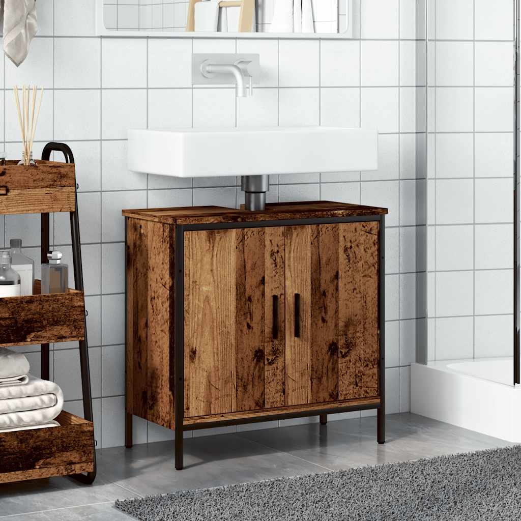 Ντουλάπι νιπτήρα Παλιό ξύλο 60x30x60 cm Κατασκευασμένο ξύλο