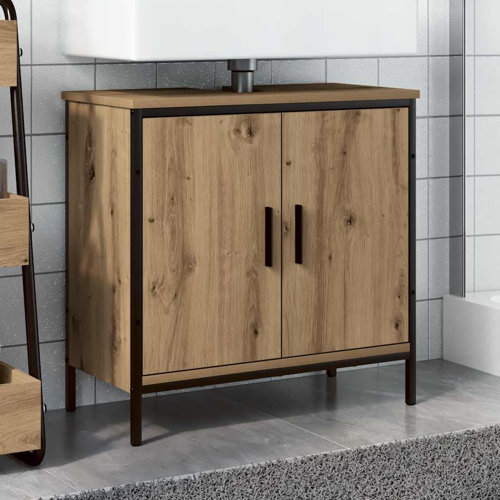 Ντουλάπι Νιπτήρα Αρτισιανή Δρυς 60x30x60 εκ. Επεξ. Ξύλο