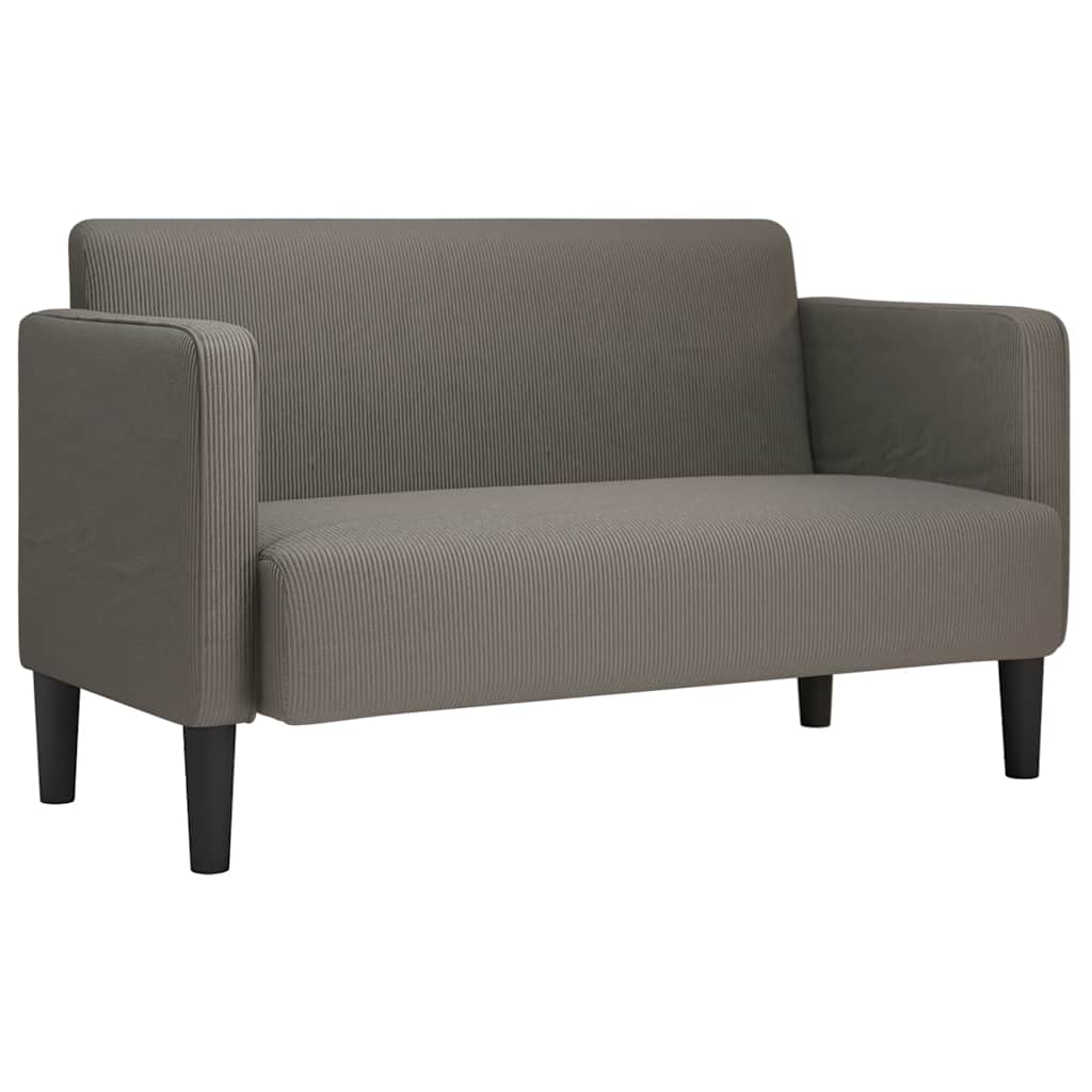 καναπές Loveseat ανοιχτό γκρι 109 cm Corduroy ύφασμα