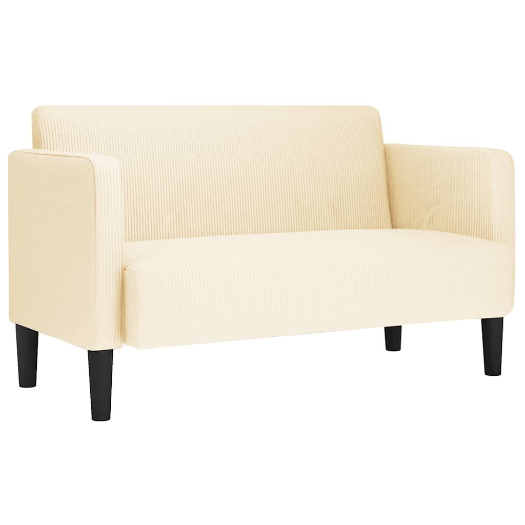 Καναπές Loveseat Κρεμ 109 εκ. ύφασμα Corduroy
