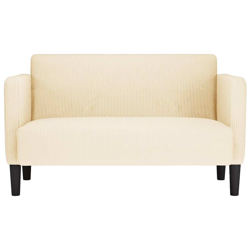 Καναπές Loveseat Κρεμ 109 εκ. ύφασμα Corduroy