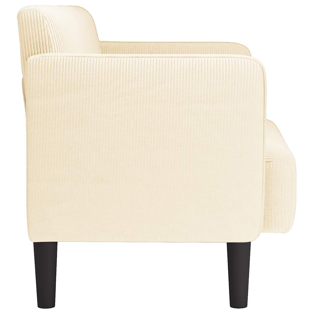 Καναπές Loveseat Κρεμ 109 εκ. ύφασμα Corduroy