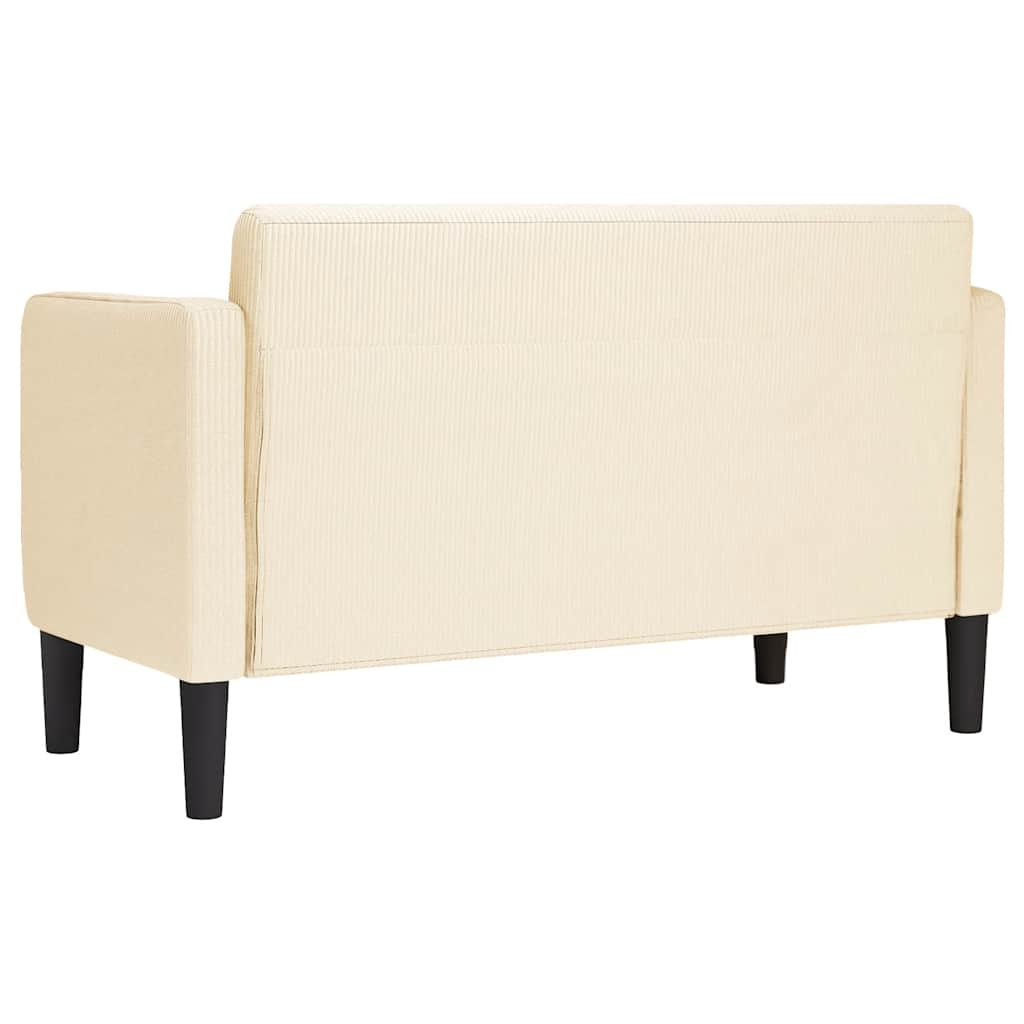 Καναπές Loveseat Κρεμ 109 εκ. ύφασμα Corduroy