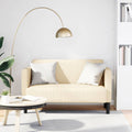 Καναπές Loveseat Κρεμ 109 εκ. ύφασμα Corduroy
