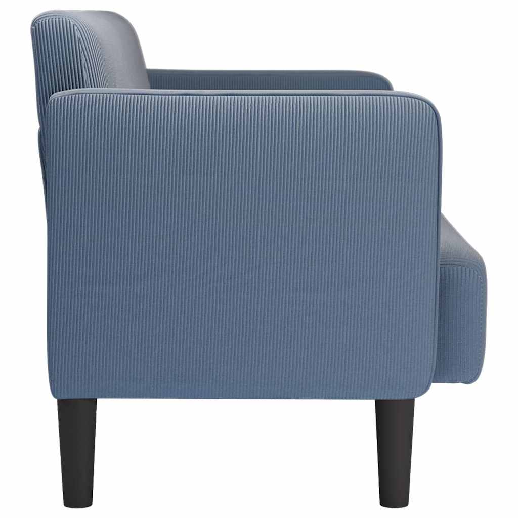 Καναπές Loveseat Μπλε 109 εκ. ύφασμα Corduroy