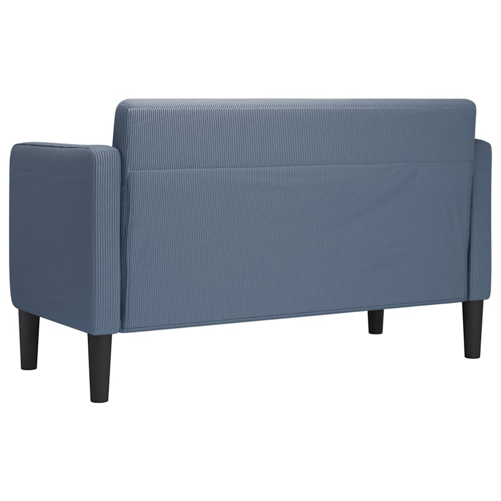 Καναπές Loveseat Μπλε 109 εκ. ύφασμα Corduroy