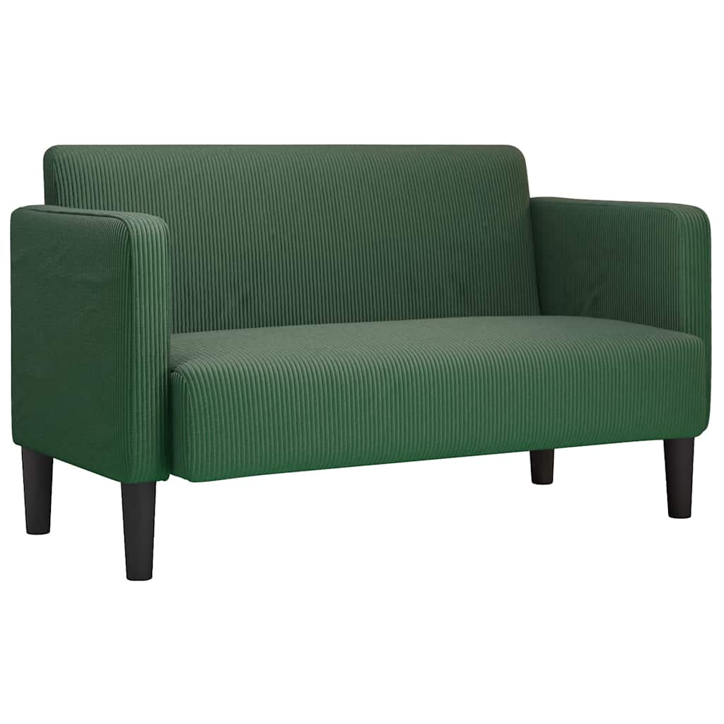 Καναπές Loveseat Σκούρο Πράσινο 109 εκ. ύφασμα Corduroy